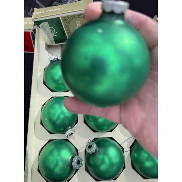Max Eckardt 1967 Shiny Brite Mercury Ornaments 1 Box In A Lovely Green Color - Picture 6 of 8